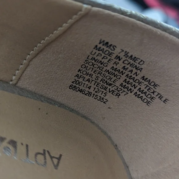 Apt 9 bambra skimmer snakeskin pewter flats size 7.5 - Picture 4 of 6